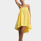 Hedda Vestido Mini Detalle Rosa con Tirantes Espagueti