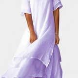 Eloise Vestido de Algodón en Capas Elegante