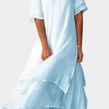 Eloise Vestido de Algodón en Capas Elegante
