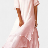 Eloise Vestido de Algodón en Capas Elegante