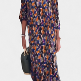 Teodora Vestido Retro Impreso con Escote en V