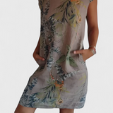 Tereza Vestido Cómodo de Cuello Redondo