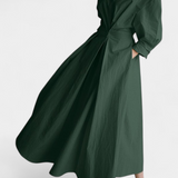 Miriam Vestido Maxi de Manga Larga Retro