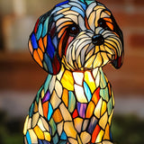 Mariela - Lámpara mágica con forma de perro en cristal de colores