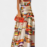 Zara Vestido con Espalda Descubierta y Estampado Artístico