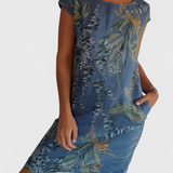 Tereza Vestido Cómodo de Cuello Redondo