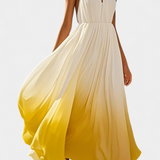 Starla Vestido Halter Plisado con Perlas