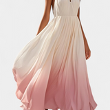 Starla Vestido Halter Plisado con Perlas
