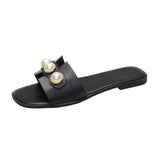 Zapatillas Planas de Perlas