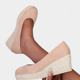 Laupa Zapatos de Plataforma con Suela Trenzada Estilo Espadrille