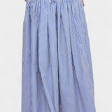 Ippolita Camisa de Cuello Alto a Rayas y Falda de Traje Plisada