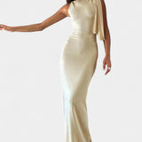 Hope Vestido Maxi Drapado de Un Hombro