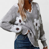 Elisa - Elegante jersey floral con cuello en V