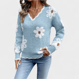 Elisa - Elegante jersey floral con cuello en V