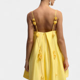 Hedda Vestido Mini Detalle Rosa con Tirantes Espagueti