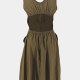 Katana Vestido Midi con Dobladillo de Burbujas y Corsé Ajustado