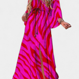 Joelle Vestido Suave Arcoíris con Manga Murciélago