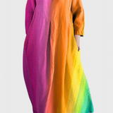 Anne Vestido Largo Colorido con Escote en V