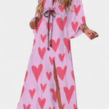 Joelle Vestido Suave Arcoíris con Manga Murciélago