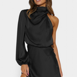 Mara Vestido Mini Drapado de Un Hombro