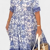 Elcira Vestido Floral con Detalle Bohemio y Escote en V