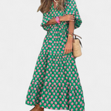 Aroa Vestido Boho con Estampado Artístico y Silueta Fluida