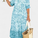 Elcira Vestido Floral con Detalle Bohemio y Escote en V