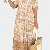 Elcira Vestido Floral con Detalle Bohemio y Escote en V