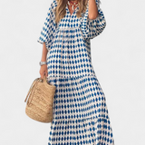 Aroa Vestido Boho con Estampado Artístico y Silueta Fluida