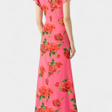 Mayra Vestido Qipao con Estampado de Rosas Elegante