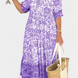 Elcira Vestido Floral con Detalle Bohemio y Escote en V