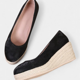 Laupa Zapatos de Plataforma con Suela Trenzada Estilo Espadrille