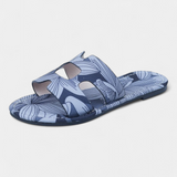 Berenice Sandalias Planas Multicolores con Estampado Tropical