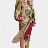 Fana Vestido Cruzado Estampado Floral con Lazo a la Cintura