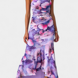 Abigail Vestido Floral de Una Sola Manga