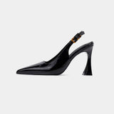 Tacones Puntudos de Cuero Sintético