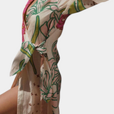 Fana Vestido Cruzado Estampado Floral con Lazo a la Cintura
