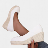 Laupa Zapatos de Plataforma con Suela Trenzada Estilo Espadrille