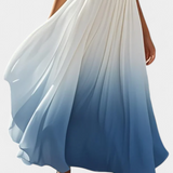 Starla Vestido Halter Plisado con Perlas