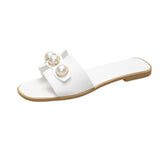 Zapatillas Planas de Perlas
