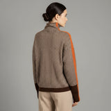 Pina - Jersey de cuello alto Herringbone Luxe