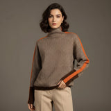 Pina - Jersey de cuello alto Herringbone Luxe