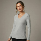 Francisca - Blusa con cuello en V y diseño de rombos