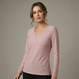 Francisca - Blusa con cuello en V y diseño de rombos