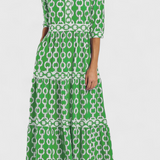 Casilda – Vestido Midi con Estampado de Cadenas