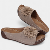 Rica Sandalias Ortopédicas con Flor 3D y Suela Acolchada