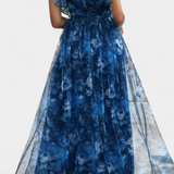 Mariana Vestido Largo Aireado de Chifón con Estampado Floral