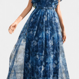 Mariana Vestido Largo Aireado de Chifón con Estampado Floral