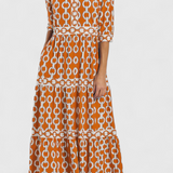 Casilda – Vestido Midi con Estampado de Cadenas