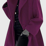 Abrigo Oversized de Mezcla de Lana Harper con Solapa Ancha